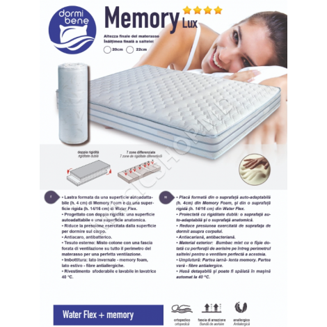 Saltea MEMORY LUX 90x200 H20